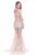 Terani Couture - 1611P1009A Illusion Bateau Mermaid Dress in Neutral