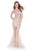 Terani Couture - 1611P1009A Illusion Bateau Mermaid Dress in Neutral