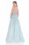Terani Couture - Shimmering Flutter Two-Piece Evening Dress 1611P1014 In Blue, Neutral