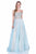 Terani Couture - Shimmering Flutter Two-Piece Evening Dress 1611P1014 In Blue, Neutral