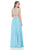 Terani Couture - 1611P1018A Two Piece Bejeweled A-line Dress in Blue and Neutral