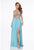 Terani Couture - 1611P1018A Two Piece Bejeweled A-line Dress in Blue and Neutral