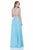 Terani Couture - 1611P1018G Rhinestone Embellished Two Piece Gown In Blue and Neutral