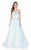 Terani Couture - 1611P1105G Strapless Bejeweled Ballgown In Blue and Neutral