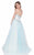 Terani Couture - 1611P1105G Strapless Bejeweled Ballgown In Blue and Neutral