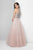 Terani Couture - 1611P1238D Illusion Panel High Halter Gown In Pink and Silver