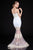 Terani Couture - 1611P1357A Embellished Modified Sweetheart Mermaid Dress in White and Gold
