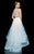 Terani Couture - 1611P1364G Bejeweled Bateau High Low Dress In Blue and Neutral