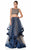 Terani Couture - 1611P1369G High Low Bateau A-line Dress In Blue