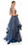 Terani Couture - 1611P1369G High Low Bateau A-line Dress In Blue