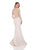 Terani Couture - Long Sleeves Embellished Long Dress 1611M0641B in Nude