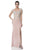 Terani Couture - Long Sleeves Sequined Long Dress with Slit 1611M0757B in Pink
