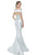 Terani Couture - Off Shoulder Sequined Mermaid Gown 1611M0762B in Blue