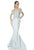 Terani Couture - Off Shoulder Sequined Mermaid Gown 1611M0762B in Blue