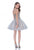 Terani Couture - 1611P0103A Strapless Beaded Tulle Cocktail Dress In Silver
