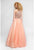 Terani Couture - 1611P1238D Illusion Panel High Halter Gown In Orange