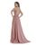 Morrell Maxie - 16127 Embroidered Halter Chiffon A-line Dress In Pink