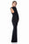 Terani Couture - Glittering Crystal Encrusted Jewel Neck Column Gown 1612E0277A In Black