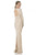 Terani Couture - Glittering Crystal Encrusted Jewel Neck Column Gown 1612E0277A In Neutral