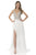 Terani Couture - Pearl Encrusted Illusion Evening Gown 1612P0502A In Silver and White