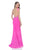 Terani Couture - Stunning Crisscross Halter Evening Dress 1612P0504 In Pink