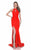 Terani Couture - 1612P0514G Sleeveless Halter Sheath Dress In Red