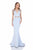 Terani Couture - Captivating Jeweled V-Neck Mermaid Gown 1612P0570A In Blue