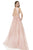 Terani Couture - Monarch Pearl and Floral-accented V-neck Ball Gown 1612P1123A In Pink