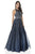Terani Couture - 1612P1124A Illusion Halter Neck Ballgown in Blue