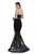 Terani Couture - 1612GL0511A Bedazzled Illusion Bateau Trumpet Dress in Brown