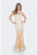 Terani Couture - 1612P0815A Floral Lace Sweetheart Sheath Dress in Neutral