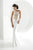 Tiffany Designs - Lace Appliqued Open Back Dress 16137 In White and Gold