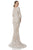 Terani Couture - Illusion Lace Mermaid Gown  1613E0355B in Neutral and Silver
