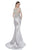 Terani Couture - Sultry Illusion Mermaid Gown 1613E0355 In Silver and Neutral