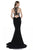 Terani Couture - Elegant Floor Length Mermaid Dress 1613E0392 In Black and Neutral