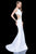 Terani Couture - 1613P0641A Embellished Bateau Trumpet Dress in White