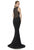 Terani Couture - 1613E0394A Sleeveless Jewel Trumpet Gown with Slit In Black