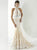 Tiffany Homecoming - Beaded Choker Neck Lace Overlay with Cutout Details Evening Gown 16150 In White and Neutral