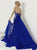 Tiffany Homecoming - Sweetheart with Bead and Lace Applique Embellishment Trumpet Gown In Blue and Neutral