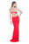 Terani Couture - Bejeweled Halter Neck Sheath Dress 1615P1297B in Red