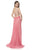 Terani Couture - 1615P1313G Plunging V-neck A-line Dress In Pink