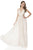 Terani Couture - 1615P1313G Plunging V-beck A-line Dress In Neutral