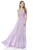 Terani Couture - 1615P1313G Plunging V-neck A-line Dress In Purple