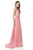 Terani Couture - 1615P1313G Plunging V-neck A-line Dress In Pink