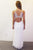 Terani Couture - 1615P1306A Beaded Halter Neck Column Dress in White