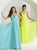 Tiffany Homecoming - Vibrant Jewel Illusion A-Line Long Evening Gown 16164 In Blue and  Yellow