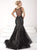 Tiffany Homecoming - Scoop Neckline Beaded Lace Mermaid Gown In Black and Neutral
