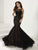 Tiffany Homecoming - Scoop Neckline Beaded Lace Mermaid Gown In Black and Neutral