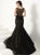 Tiffany Homecoming - Scoop Neckline Beaded Lace Mermaid Gown In Black and Neutral