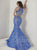 Tiffany Homecoming - Two-Piece Sleeveless with Metallic Lace Applique Mermaid Dress 16169 In Blue and Gold